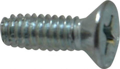 Value Collection - #8-32 UNC Thread, 1/2" OAL, Phillips Drive Steel Thread Cutting Screw - Flat Head, Grade 2, Point Type F, Zinc-Plated Finish - Eagle Tool & Supply