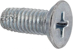Value Collection - #10-32 UNF Thread, 1/2" OAL, Phillips Drive Steel Thread Cutting Screw - Flat Head, Grade 2, Point Type F, Zinc-Plated Finish - Eagle Tool & Supply