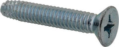 Value Collection - 1/4-20 UNC Thread, 1-1/2" OAL, Phillips Drive Steel Thread Cutting Screw - Flat Head, Grade 2, Point Type F, Zinc-Plated Finish - Eagle Tool & Supply