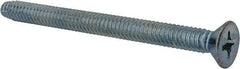 Value Collection - 1/4-20 UNC Thread, 3" OAL, Phillips Drive Steel Thread Cutting Screw - Flat Head, Grade 2, Point Type F, Zinc-Plated Finish - Eagle Tool & Supply