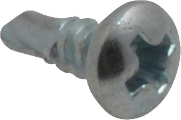 Value Collection - #6, Pan Head, Phillips Drive, 3/8" Length Under Head, #2 Point, Self Drilling Screw - Steel, Zinc-Plated Finish - Eagle Tool & Supply