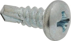 Value Collection - #8, Pan Head, Phillips Drive, 1/2" Length Under Head, #2 Point, Self Drilling Screw - Steel, Zinc-Plated Finish - Eagle Tool & Supply
