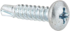 Value Collection - #8, Pan Head, Phillips Drive, 3/4" Length Under Head, #2 Point, Self Drilling Screw - Steel, Zinc-Plated Finish - Eagle Tool & Supply