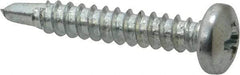 Value Collection - #8, Pan Head, Phillips Drive, 1" Length Under Head, #2 Point, Self Drilling Screw - Steel, Zinc-Plated Finish - Eagle Tool & Supply