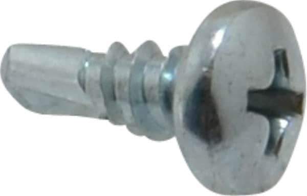 Value Collection - #10, Pan Head, Phillips Drive, 1/2" Length Under Head, #2 Point, Self Drilling Screw - Steel, Zinc-Plated Finish - Eagle Tool & Supply