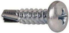 Value Collection - #10, Pan Head, Phillips Drive, 3/4" Length Under Head, #2 Point, Self Drilling Screw - Steel, Zinc-Plated Finish - Eagle Tool & Supply
