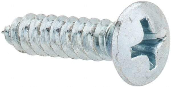 Value Collection - #8 Oval Head Phillips Sheet Metal Screw - Steel, 5/8" OAL, AISI 1016, ANSI/ASME B18.6.4, ASME B18.6.3 & SAE J933, Grade 1016-1024 - Eagle Tool & Supply