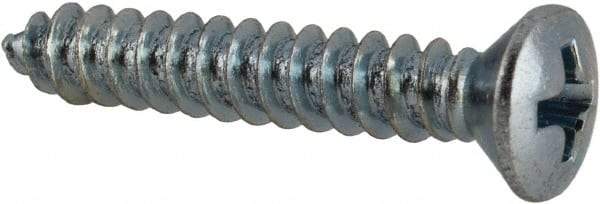 Value Collection - #8 Oval Head Phillips Sheet Metal Screw - Steel, 1" OAL, Grade 2 - Eagle Tool & Supply