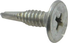 Value Collection - #10, Wafer Head, Phillips Drive, 3/4" Length Under Head, #2 Point, Self Drilling Screw - Steel, Zinc-Plated Finish - Eagle Tool & Supply