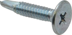 Value Collection - #10, Wafer Head, Phillips Drive, 1" Length Under Head, #2 Point, Self Drilling Screw - Steel, Zinc-Plated Finish - Eagle Tool & Supply