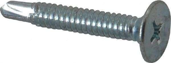 Value Collection - #10, Wafer Head, Phillips Drive, 1-1/4" Length Under Head, #2 Point, Self Drilling Screw - Steel, Zinc-Plated Finish - Eagle Tool & Supply