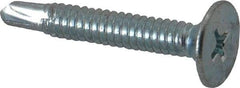 Value Collection - #10, Wafer Head, Phillips Drive, 1-1/4" Length Under Head, #2 Point, Self Drilling Screw - Steel, Zinc-Plated Finish - Eagle Tool & Supply