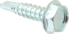 Value Collection - #10, Hex Washer Head, Hex Drive, 3/4" Length Under Head, #3 Point, Self Drilling Screw - Steel, Zinc-Plated Finish - Eagle Tool & Supply