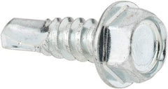 Value Collection - #12, Hex Washer Head, Hex Drive, 3/4" Length Under Head, #3 Point, Self Drilling Screw - Steel, Zinc-Plated Finish - Eagle Tool & Supply