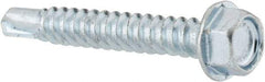 Value Collection - #12, Hex Washer Head, Hex Drive, 1-1/2" Length Under Head, #3 Point, Self Drilling Screw - Steel, Zinc-Plated Finish - Eagle Tool & Supply