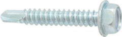 Value Collection - 1/4", Hex Washer Head, Hex Drive, 1-1/2" Length Under Head, #3 Point, Self Drilling Screw - Steel, Zinc-Plated Finish - Eagle Tool & Supply