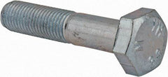 Value Collection - M10x1.25mm Metric Fine, 50mm Length Under Head Hex Head Cap Screw - Partially Threaded, Grade 8.8 Steel, Zinc-Plated Finish, 17mm Hex - Eagle Tool & Supply