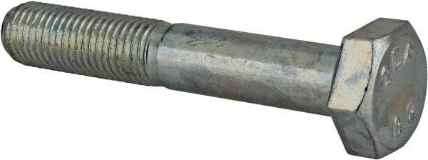 Value Collection - M10x1.25mm Metric Fine, 60mm Length Under Head Hex Head Cap Screw - Partially Threaded, Grade 8.8 Steel, Zinc-Plated Finish, 17mm Hex - Eagle Tool & Supply