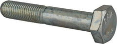 Value Collection - M10x1.25mm Metric Fine, 60mm Length Under Head Hex Head Cap Screw - Partially Threaded, Grade 8.8 Steel, Zinc-Plated Finish, 17mm Hex - Eagle Tool & Supply