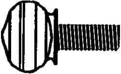 Value Collection - #6-32 Oval Shoulder Grade 2 Steel Thumb Screw - 3/4" OAL, 0.3" Head Height, Uncoated - Eagle Tool & Supply