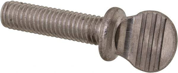 Value Collection - #10-32 Oval Shoulder Grade 18-8 Stainless Steel Thumb Screw - 3/4" OAL, 0.48" Head Height - Eagle Tool & Supply