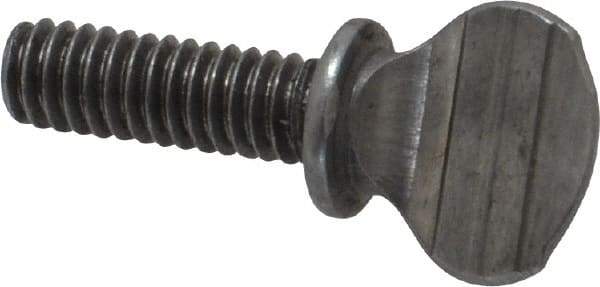 Value Collection - #8-32 Oval Shoulder Grade 2 Steel Thumb Screw - 1/2" OAL, 0.39" Head Height, Uncoated - Eagle Tool & Supply