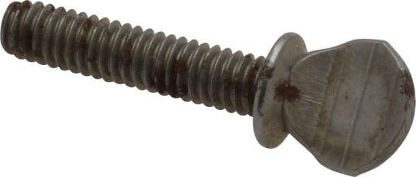 Value Collection - #8-32 Oval Shoulder Grade 2 Steel Thumb Screw - 3/4" OAL, 0.39" Head Height, Uncoated - Eagle Tool & Supply
