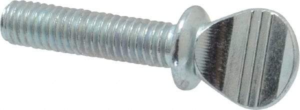 Value Collection - #10-32 Oval Shoulder Grade 2 Steel Thumb Screw - 3/4" OAL, Zinc-Plated Finish - Eagle Tool & Supply
