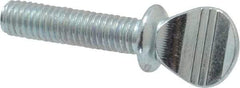 Value Collection - #10-32 Oval Shoulder Grade 2 Steel Thumb Screw - 3/4" OAL, Zinc-Plated Finish - Eagle Tool & Supply