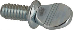 Value Collection - 1/4-20 Oval Shoulder Grade 2 Steel Thumb Screw - 1/2" OAL, Zinc-Plated Finish - Eagle Tool & Supply