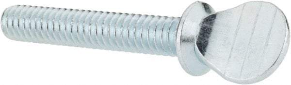 Value Collection - 1/4-20 Oval Shoulder Grade 2 Steel Thumb Screw - 1-1/2" OAL, Zinc-Plated Finish - Eagle Tool & Supply