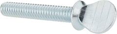 Value Collection - 1/4-20 Oval Shoulder Grade 2 Steel Thumb Screw - 1-1/2" OAL, Zinc-Plated Finish - Eagle Tool & Supply
