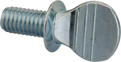 Value Collection - 3/8-16 Oval Shoulder Grade 2 Steel Thumb Screw - 3/4" OAL, Zinc-Plated Finish - Eagle Tool & Supply