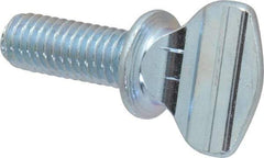 Value Collection - 3/8-16 Oval Shoulder Grade 2 Steel Thumb Screw - 1" OAL, Zinc-Plated Finish - Eagle Tool & Supply