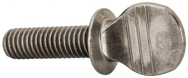 Value Collection - 3/8-16 Oval Shoulder Grade 2 Steel Thumb Screw - 1-1/4" OAL, 0.88" Head Height, Uncoated - Eagle Tool & Supply