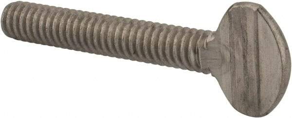 Value Collection - 1/4-20 Oval Shoulderless Grade 18-8 Stainless Steel Thumb Screw - 1-1/2" OAL, 0.64" Head Height - Eagle Tool & Supply