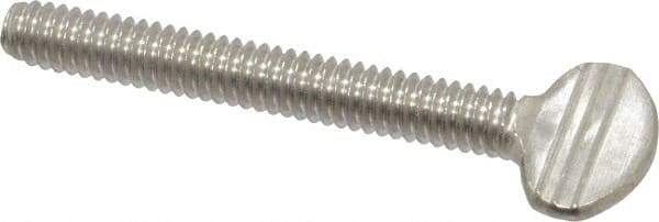 Value Collection - 1/4-20 Oval Shoulderless Grade 18-8 Stainless Steel Thumb Screw - 2" OAL, 0.64" Head Height - Eagle Tool & Supply