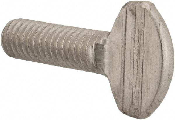 Value Collection - 5/16-18 Oval Shoulderless Grade 18-8 Stainless Steel Thumb Screw - 1" OAL, 0.78" Head Height - Eagle Tool & Supply