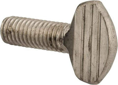 Value Collection - 3/8-16 Oval Shoulderless Grade 18-8 Stainless Steel Thumb Screw - 1" OAL, 0.95" Head Height - Eagle Tool & Supply