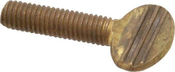 Value Collection - #10-32 Oval Shoulderless Brass Thumb Screw - 3/4" OAL, 0.48" Head Height - Eagle Tool & Supply