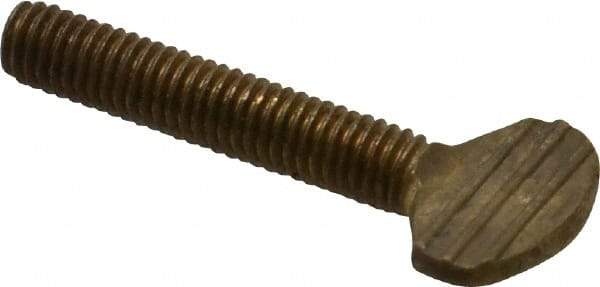 Value Collection - #10-32 Oval Shoulderless Brass Thumb Screw - 1" OAL, 0.48" Head Height - Eagle Tool & Supply