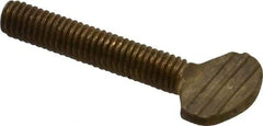Value Collection - #10-32 Oval Shoulderless Brass Thumb Screw - 1" OAL, 0.48" Head Height - Eagle Tool & Supply