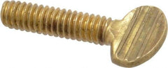 Value Collection - 1/4-20 Oval Shoulderless Brass Thumb Screw - 1" OAL, 0.64" Head Height - Eagle Tool & Supply