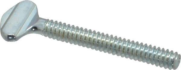 Value Collection - #6-32 Oval Shoulderless Grade 2 Steel Thumb Screw - 1" OAL, Zinc-Plated Finish - Eagle Tool & Supply