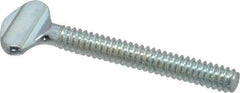 Value Collection - #6-32 Oval Shoulderless Grade 2 Steel Thumb Screw - 1" OAL, Zinc-Plated Finish - Eagle Tool & Supply