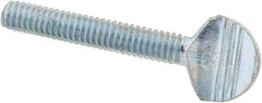 Value Collection - #8-32 Oval Shoulderless Grade 2 Steel Thumb Screw - 1" OAL, Zinc-Plated Finish - Eagle Tool & Supply