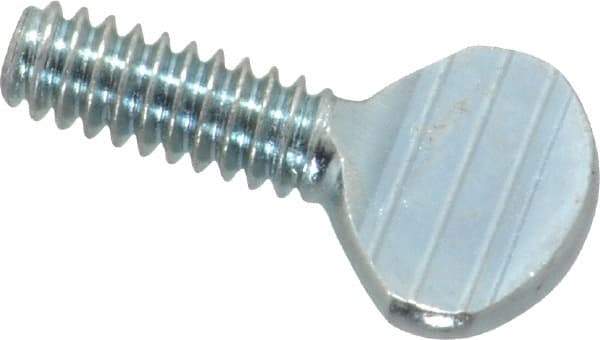 Value Collection - #10-24 Oval Shoulderless Grade 2 Steel Thumb Screw - 1/2" OAL, Zinc-Plated Finish - Eagle Tool & Supply