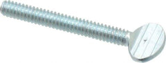 Value Collection - #10-24 Oval Shoulderless Grade 2 Steel Thumb Screw - 1-1/2" OAL, Zinc-Plated Finish - Eagle Tool & Supply