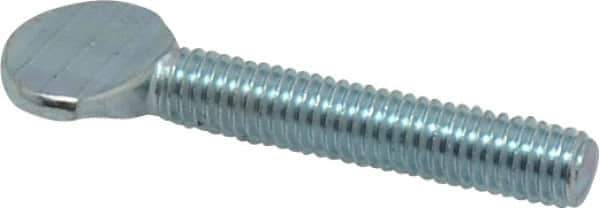 Value Collection - #10-32 Oval Shoulderless Grade 2 Steel Thumb Screw - 1" OAL, Zinc-Plated Finish - Eagle Tool & Supply