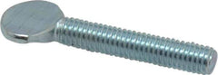 Value Collection - #10-32 Oval Shoulderless Grade 2 Steel Thumb Screw - 1" OAL, Zinc-Plated Finish - Eagle Tool & Supply
